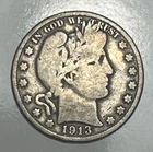 1913 D Barber Half Dollar - Nice Example of this Scarce Date