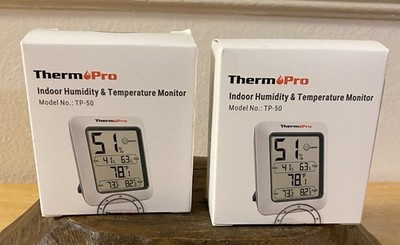 ThermoPro TP50 Digital Indoor Humidity & Temperature Monitor 2 New In Box Sealed