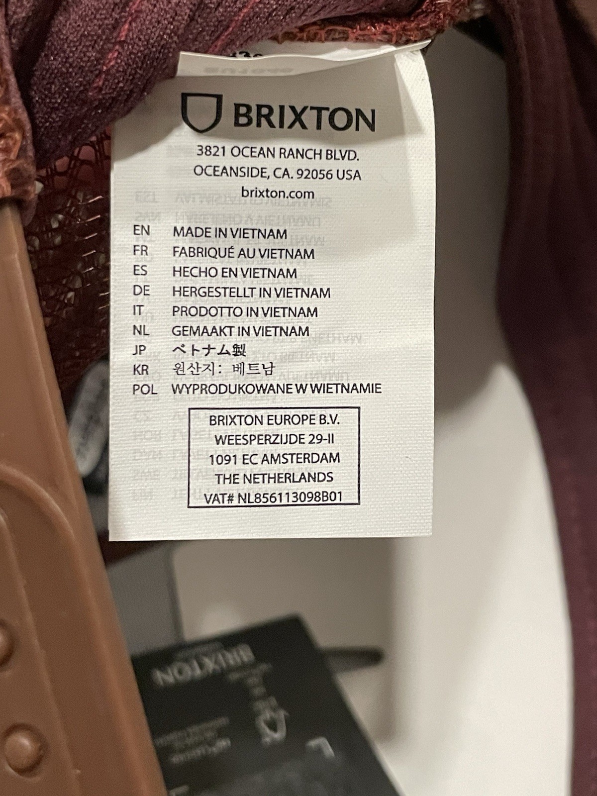 Brixton Original Trucker Hat Brown Adjustable Snapback Mesh Cap Netplus
