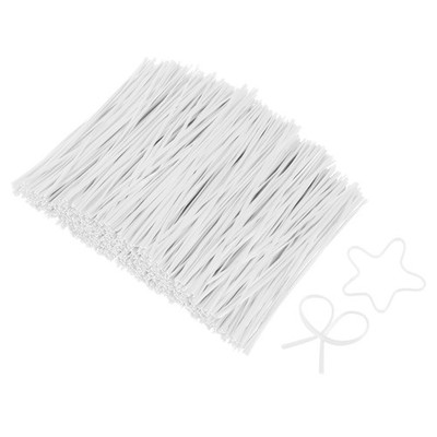 4.7 Inch Twist Ties, Metallic Twist Tie, 1200 Pack, White