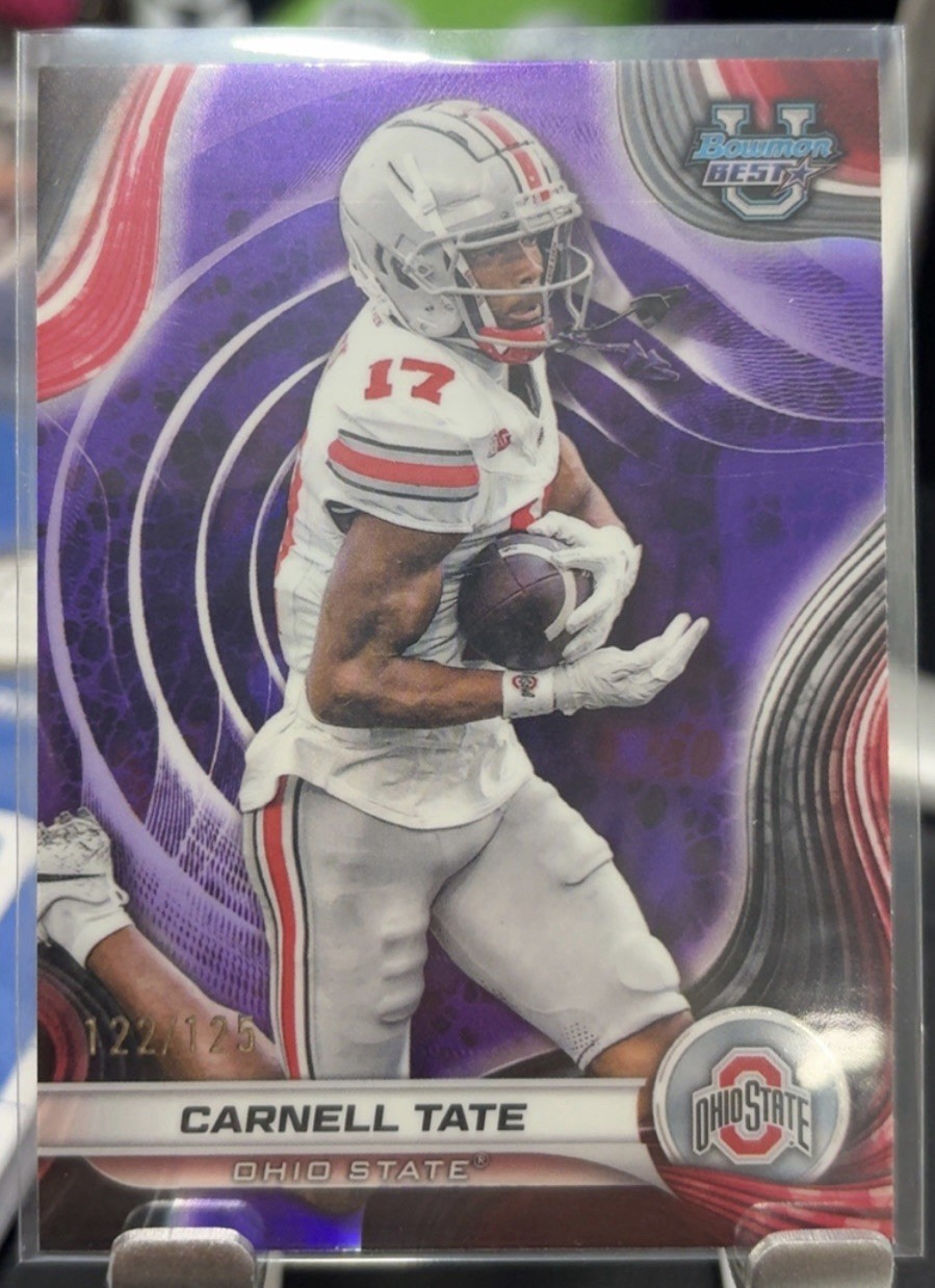 2024 Topps Bowman's Best Carnell Tate #47 Purple RC /125 Ohio State NCAA