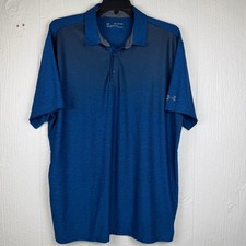 Under Armour Heatgear Polo shirt men s 2XL loose blue with black detail