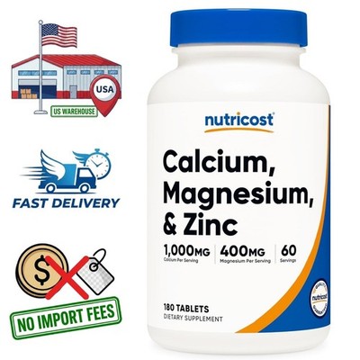Calcium Magnesium Zinc Vitamin D3 1415mg Tablets | 180 Count | 60 Day Supply