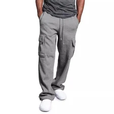 G-Style USA Men's Jogger Heavy Weight Fleece Cargo Pocket Sweat Pants