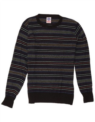 Franklin Marshall Mens Crew Neck Jumper Sweater Small Multicoloured Striped DL20