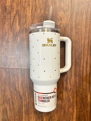 #ad #ad Stanley 40 oz Stainless Steel H2.0 FlowState Quencher Tumbler Frost Polka Dots $39.99