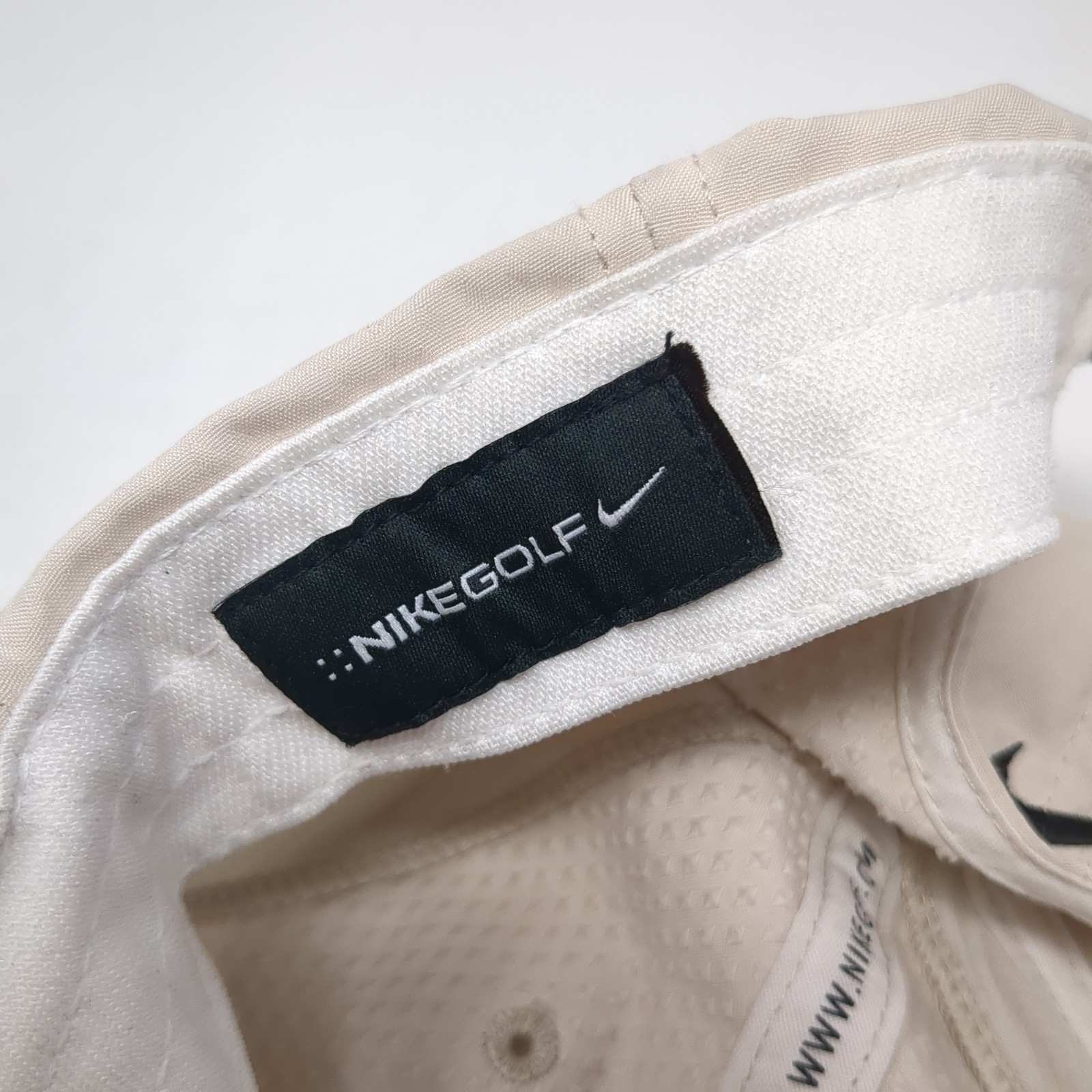 Letter E Strapback Hat Beige One Size Embroidered… - image 9