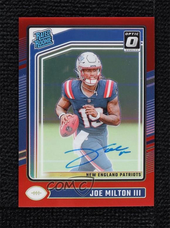 2024 Donruss Optic Rated Red Prizm 41/75 Joe Milton III #255 Rookie Auto RC 9su