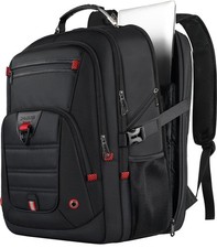 Large 52L Travel Backpack, Secure 17.3" Laptop Rucksack, Water-Resistant Design