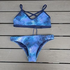 TYR Durafast Womens Obsidian Trinityfit smoke Workout Bikini Size S New No Tag