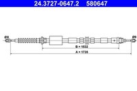 ATE Seilzug, Feststellbremse 24.3727-0647.2 FüR Ford