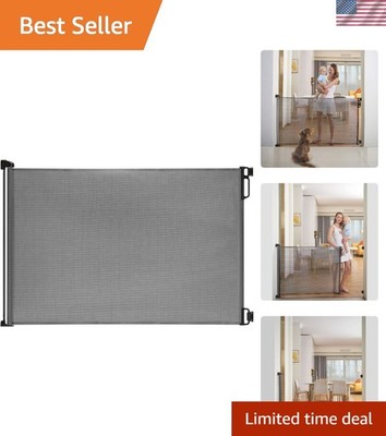 Child and Pet Safe Retractable Gate - 33'' Tall, Ideal for Indoor & Outdoor Use