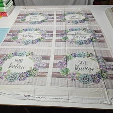 Rustic Rosettes Panel 33x42 Sandy Lynam Clough P&B Textiles Succulents BOLT END