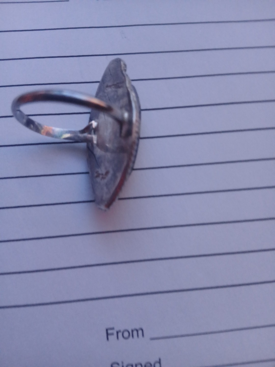 sterling silver Agate Native Handmade Signed Ring… - image 9