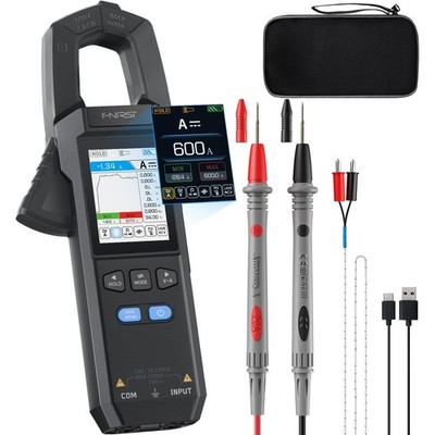 FNIRSI DMC-100 Digital Clamp Meter Multimeter 9999 7.6x2.9x1.3 inches, Black
