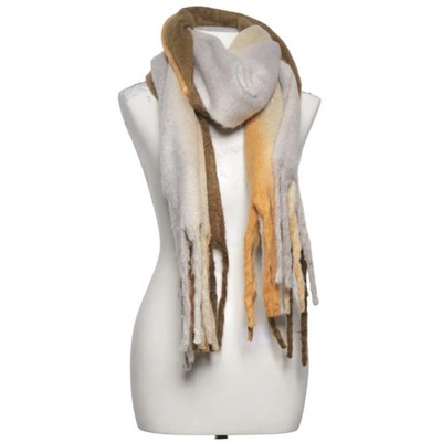 Yehwang, Schal, Damen, Polyester, Grau/Gelb/Grün, Sonstiges, 190 cm, 50 #blG