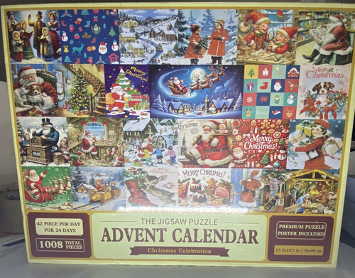 Advent Calendar Christmas Celebration Jigsaw Puzzles 1008 Pieces 24 Days NEW NWT