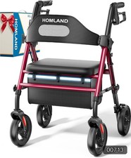 Rollator Walker with Seat HOMLAND Foldable 16 in Extra-Wide Seat R014