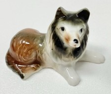 Mini Border Collie Vintage Cane Cucciolo Statuina Multicolore Mini Trinket