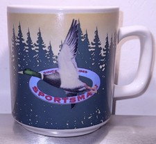 Vintage Sportsman Coffee Mug Unbranded Bass/Duck  outdoors Fish 70s style Rare