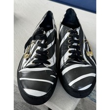 Versus Versace Zebra Stripe Lion Head Sneakers Low Top shoes Sz 42 mens sz 9