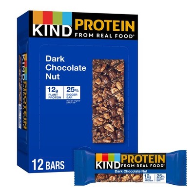 KIND Protein Bars, Double Dark Chocolate Nut, Gluten Free, 12g Protein, 1.76oz