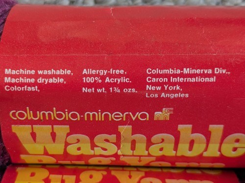 Columbia-Minerva Washable Vintage Rug Yarn New old stock Lot of 2 Dark Rose - Picture 4 of 5