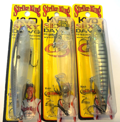 3 New STRIKE KING Lures 4.5'' KVD SEXY DAWG 7/8oz Topwater Baits SPRING TIME