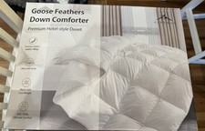 White Queen Duvet Goose Feather Down Comforter With Corner Tabs New Alpswan