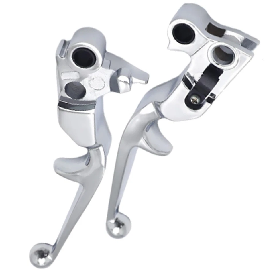 Long Clutch Hand Brake Lever Silver For Harley-Davidson Softail 1996-2012 - Image 2 of 4