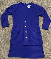 Vintage D.B.Y. Brand Purple Sweater Dress Purple Long Sleeve Size 9 B19