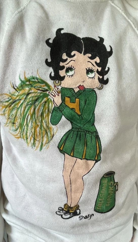 VTG BETTY SWEATSHIRT Cheerleader Back Lauren Anne Sz Girls L 14-16 90s 1994 - Image 3 of 4