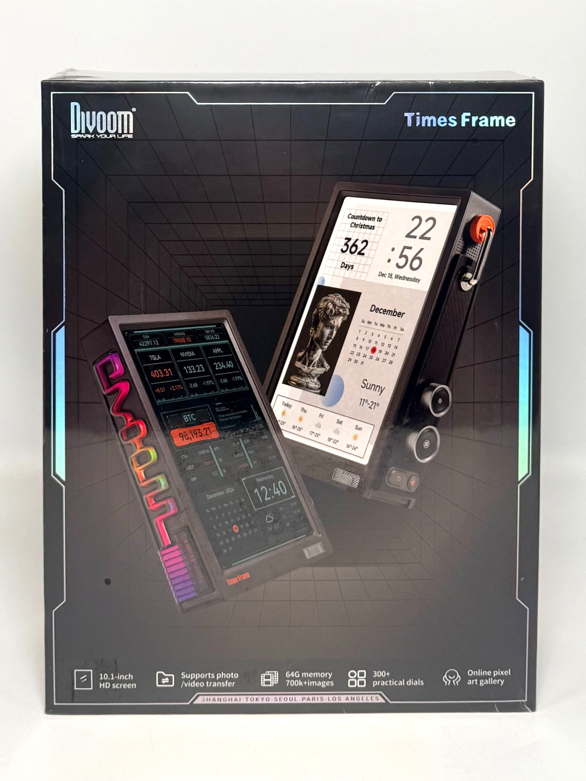 Divoom TimesFrame – 10.1" WiFi 6 Digital Picture Frame Black - 64GB *NEW SEALED*