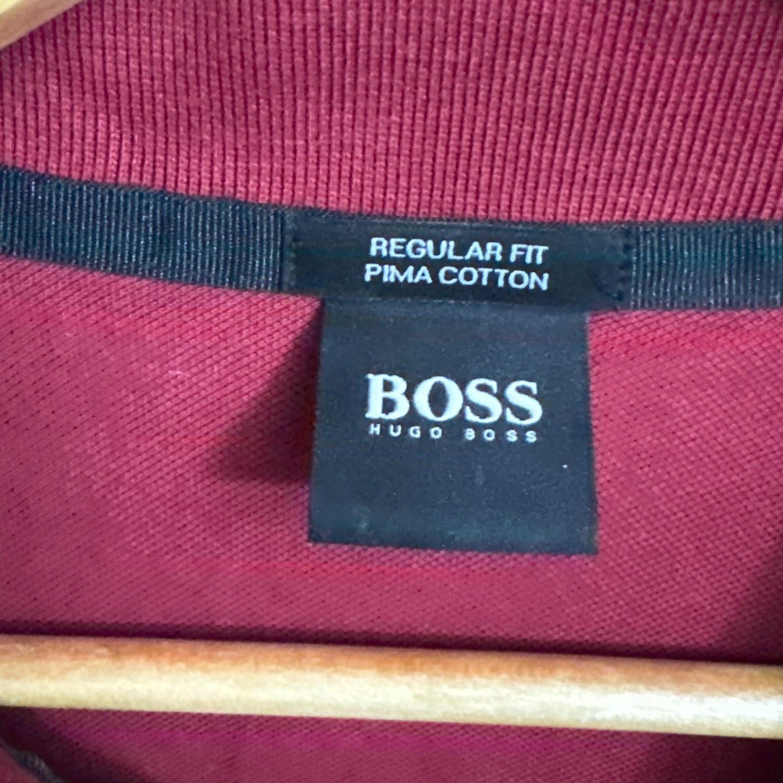 Hugo Boss Men's Regular Fit Pima Cotton Polo Shirt - Burgundy image 7