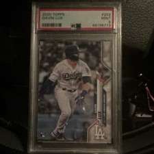 Topps 2020 Gavin Lux #292 Los Angeles Dodgers Rookie Batting Baseball Card. rookie card picture