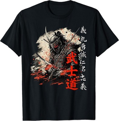 BEST! Ancient Japanese Samurai Shirt Bushido Code Warrior Tee S-3XL