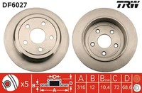 2X Bremsscheibe TRW DF6027 FüR Chrysler 300C LX LE Touring AWD Dodge Charger