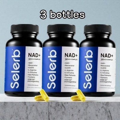 3PCS Selerb NAD+ Supplement for Men-With Liposomal-NAD+,CoQ10, L-Carnitine