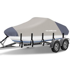 Heavy Duty Boat Speedboat Cover Waterproof Fish Ski V-Hull Marine Grade 14-16FT