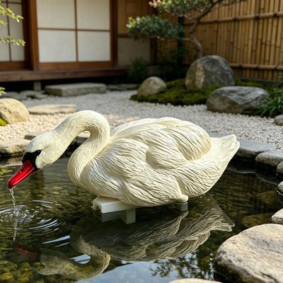 Gartenteich Schwimmer Schwan Figur Schwimmer Schwan Deko für Pool Aquarium Deko
