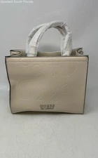 Guess Womens Beige Double Handle Inner Pocket Detachable Strap Tote Bag With Tag