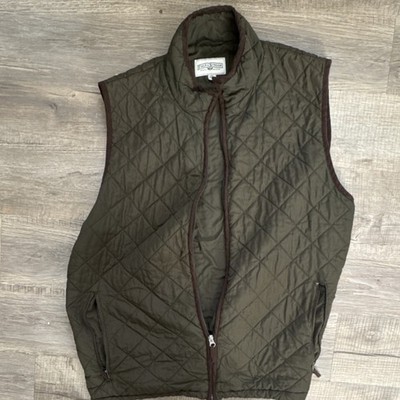 Field & Stream Men's Olive Quilted Vest Full Zip XL Zipped Pockets