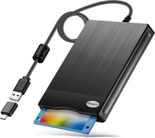 Chuanganzhuo Floppy Disk Reader, 3.5 inch USB Type A C Inch, Black