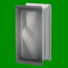 Black Satin Glass Half Brick/Block 190mm x 90 x 80 Architectural Wall Rectangle