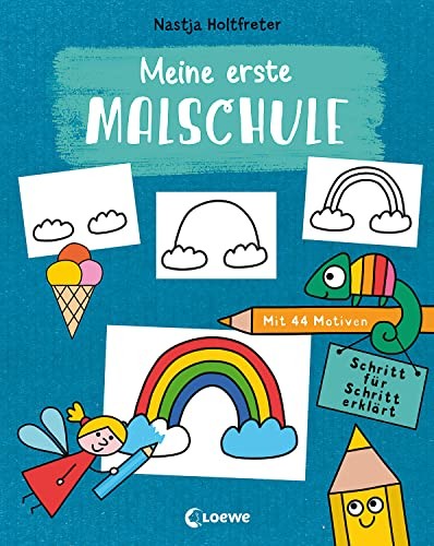 Loewe Kreativ N Meine erste Malschule: Mit 44 Motiven. Schrit (Copertina rigida)