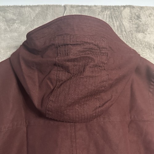 H&M Duffle Coat Men's 44R Maroon Fisherman Sailor Toggle Hooded Casual Jacket - Picture 15 of 22