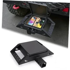  2" Hitch Receiver Step with Storage Box - Heavy Duty Iron Rear Bumper Step 
