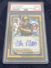 2024 BOWMAN CHROME PROSPECT AUTO GOLD SHIMMER REF #CPALA LUKE ADAMS 22/50 PSA 10