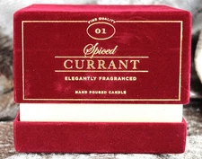 NEW DW Home Fine Quality No. 01 Spiced Currant Candle VELVET BOX  11 oz 2 WICKS