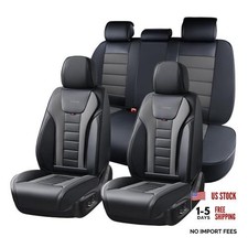 Car Seat Covers Full Set, Seat Covers for Cars, Front Seat FullSet Black-Gray